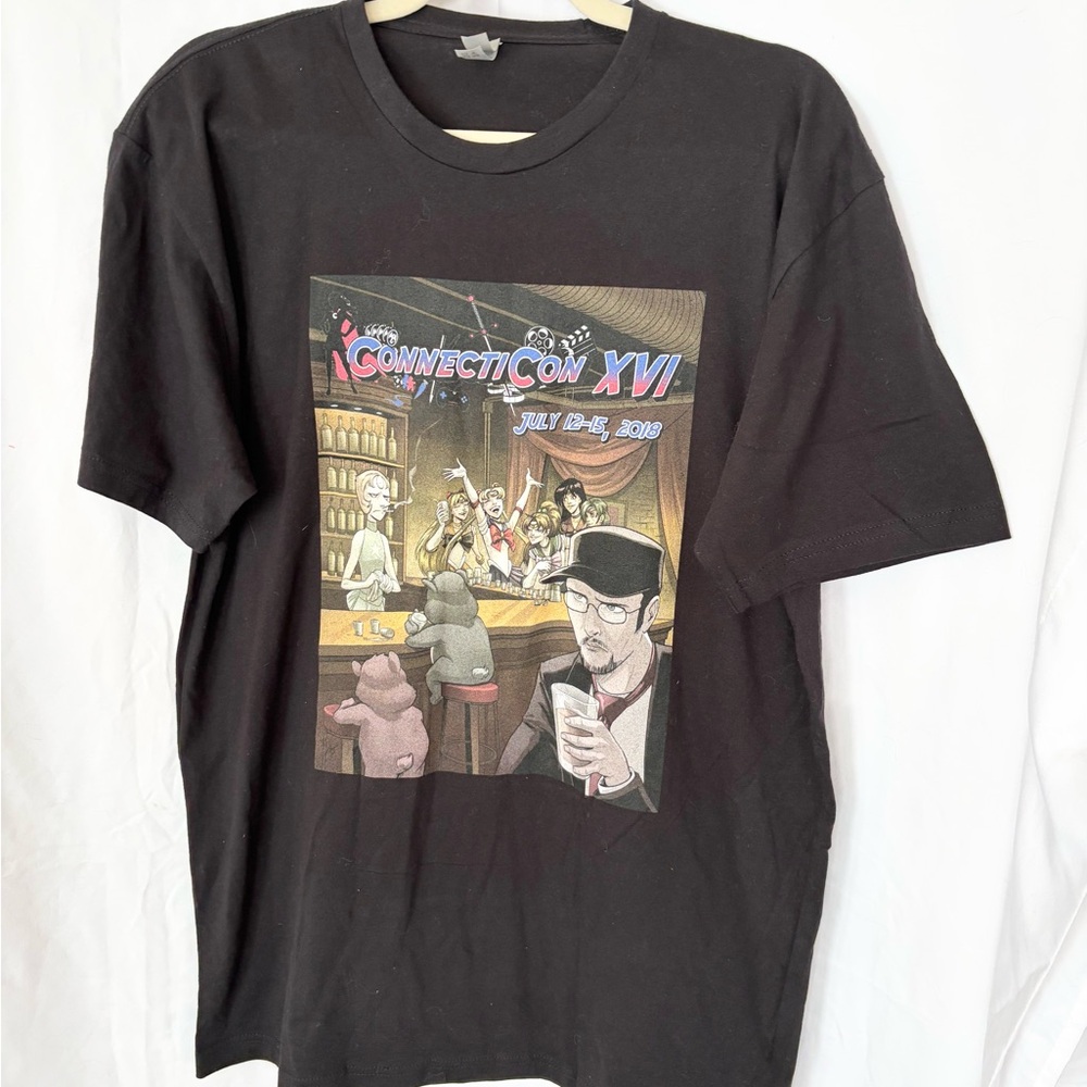 Next Level Apparel Black ConnectiCon Graphic Tee